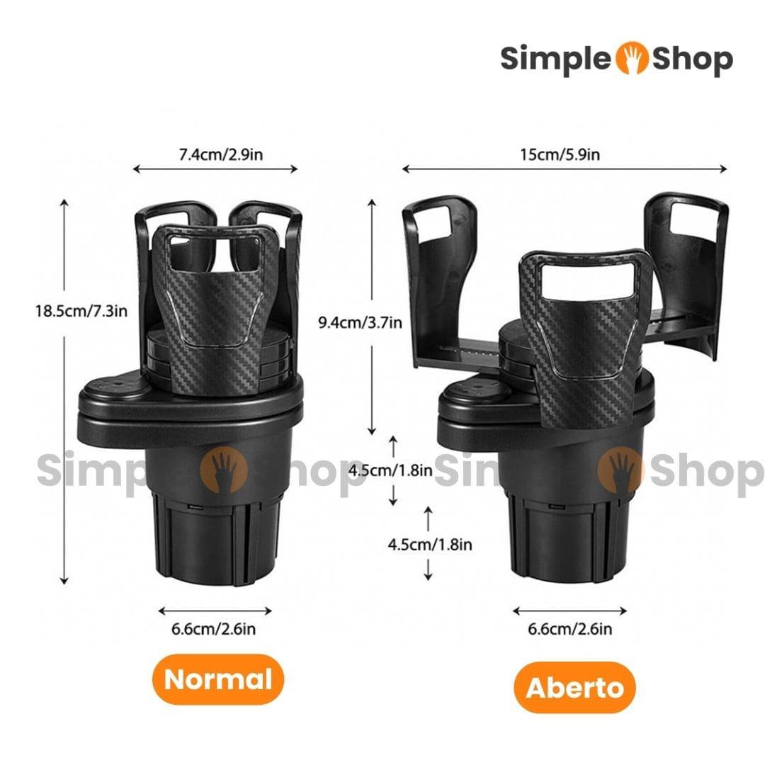 Porta-Copos Ajustável para Carro - Suporte Duplo e Rotativo 360º | FlexHold™