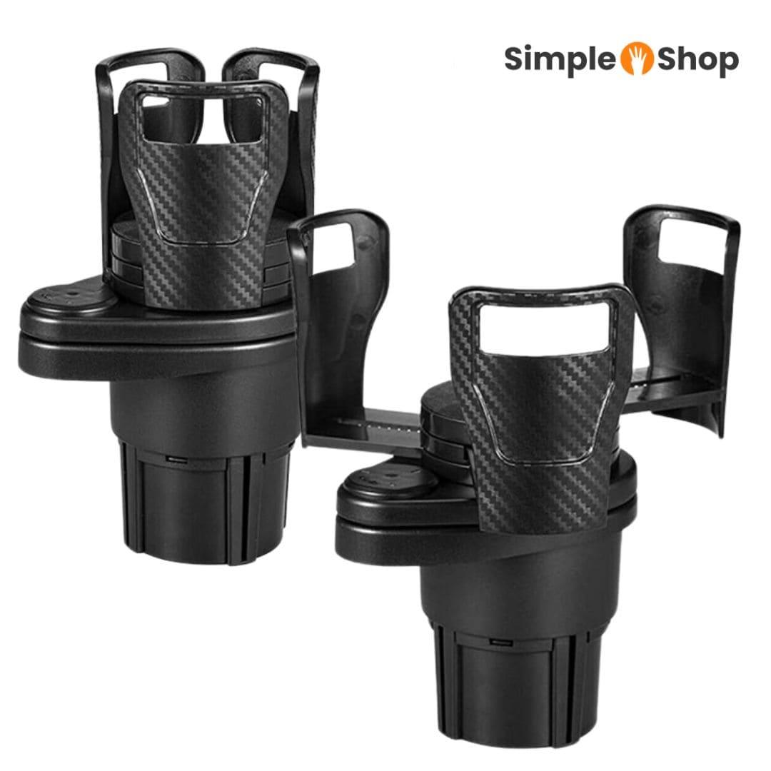 Porta-Copos Ajustável para Carro - Suporte Duplo e Rotativo 360º | FlexHold™